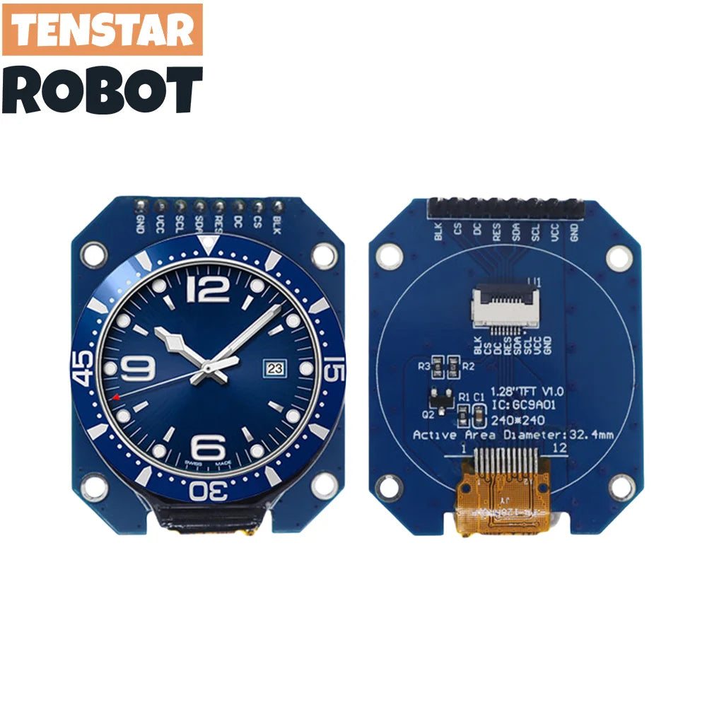Módulo de ecrã TFT GC9A01 de 1.28-Inch - redondo ou quadrado