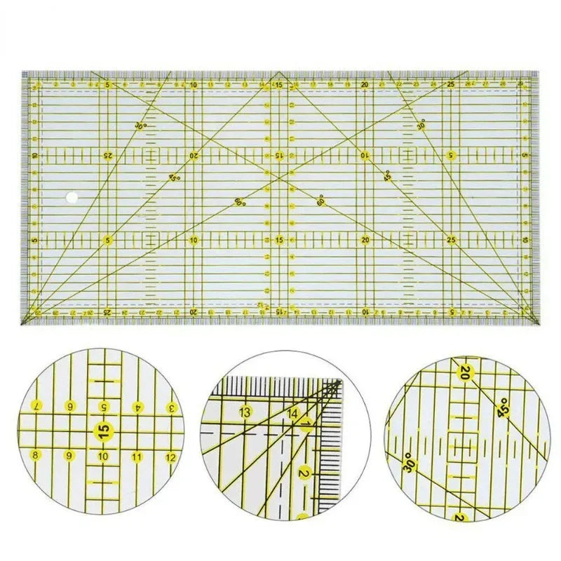 Quilting Grid Ruler, 15 × 30 cm