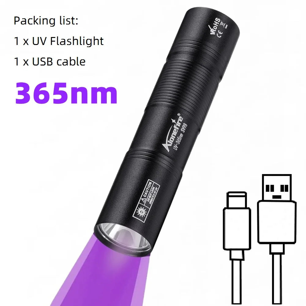 SV98 ladattava 365 nm UV-taskulamppu