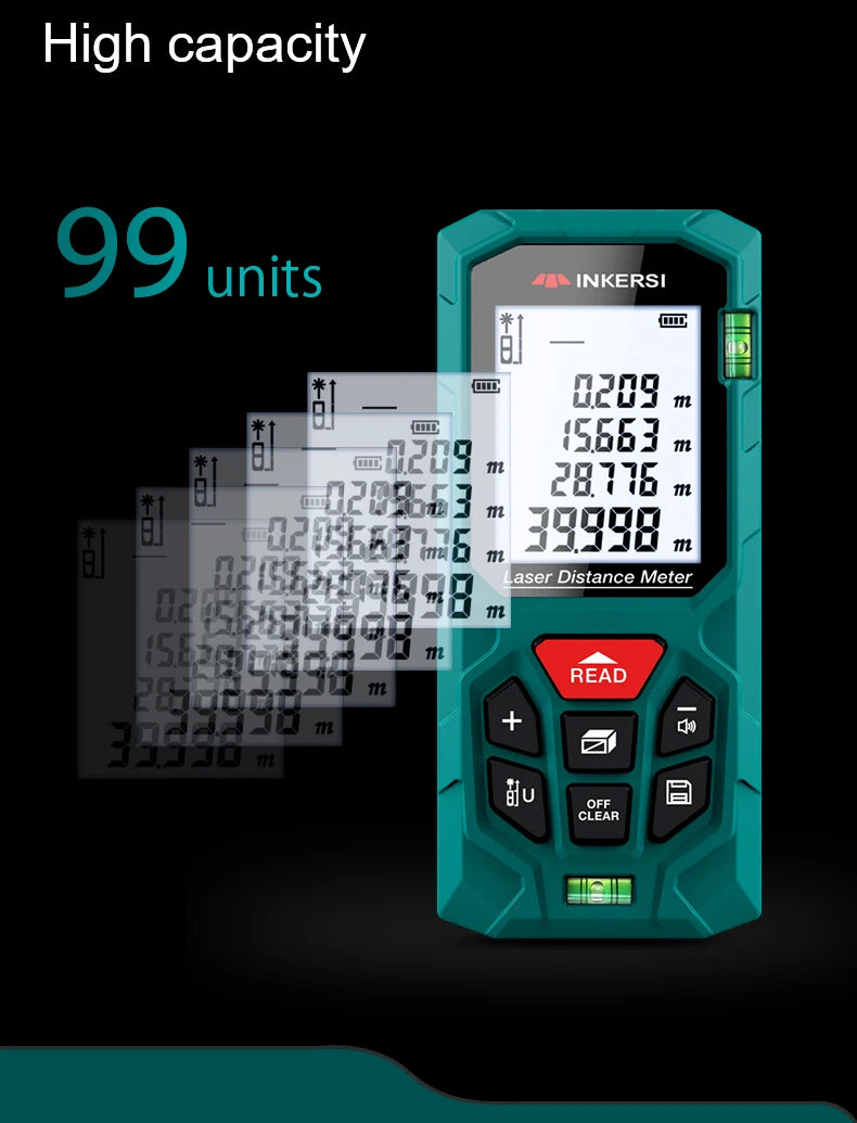 Laser Distance Meter 40M–120M ±2mm Digital Rangefinder Tool