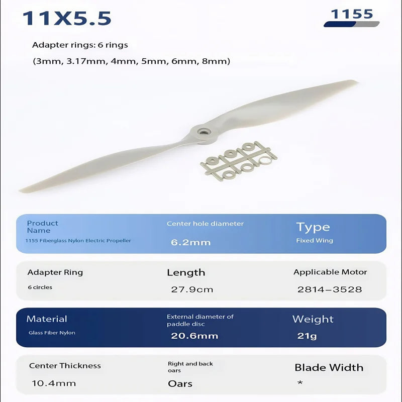 Nylon Propellers for Compatible Fixed-Wing RC Models