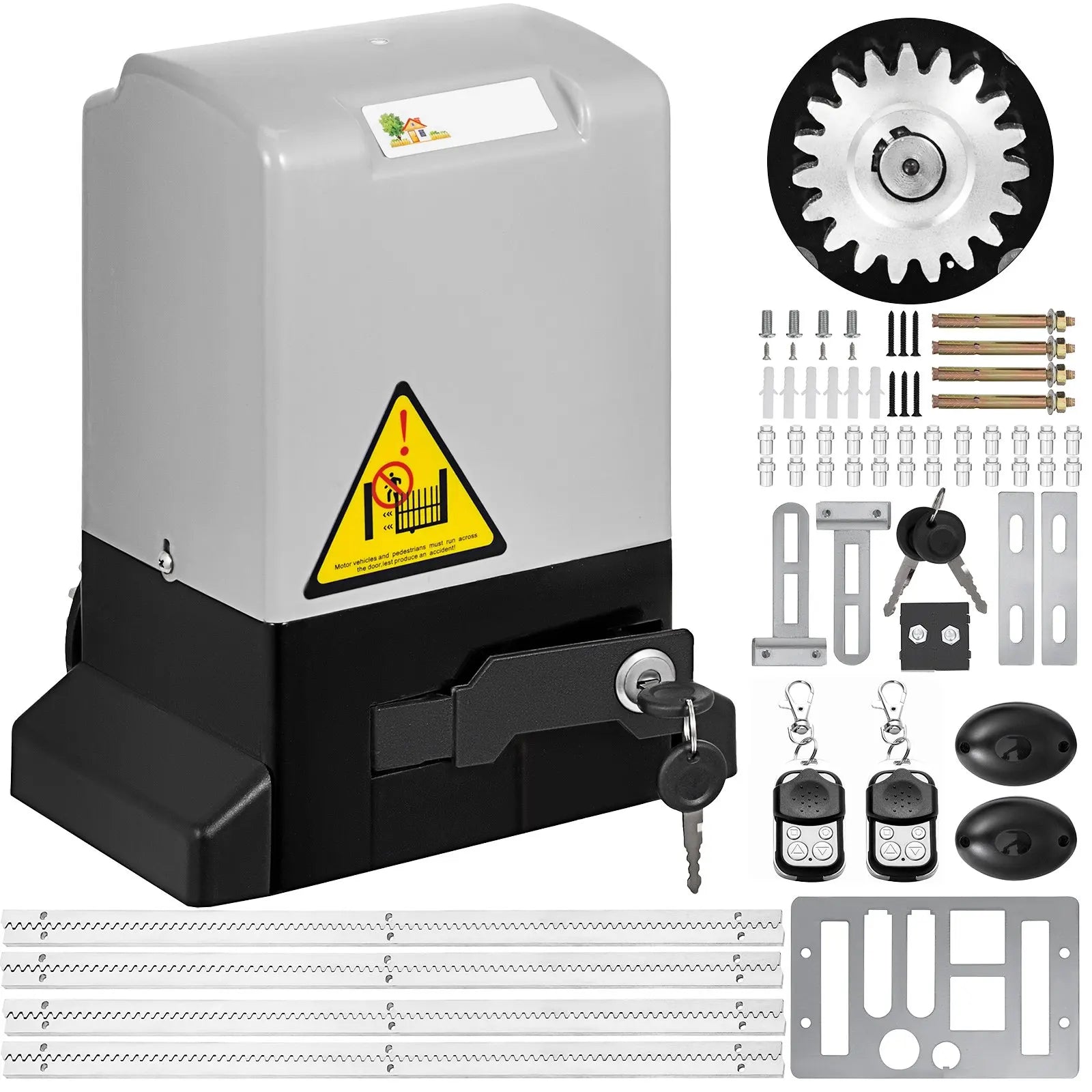 Automatic Sliding Gate Opener 1300lbs with Remote & 4m Rack Kit