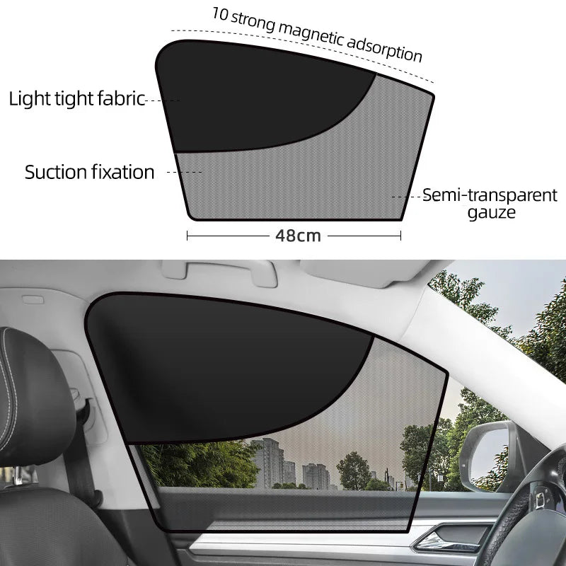 Magnetic Car Window Shade – Position Options