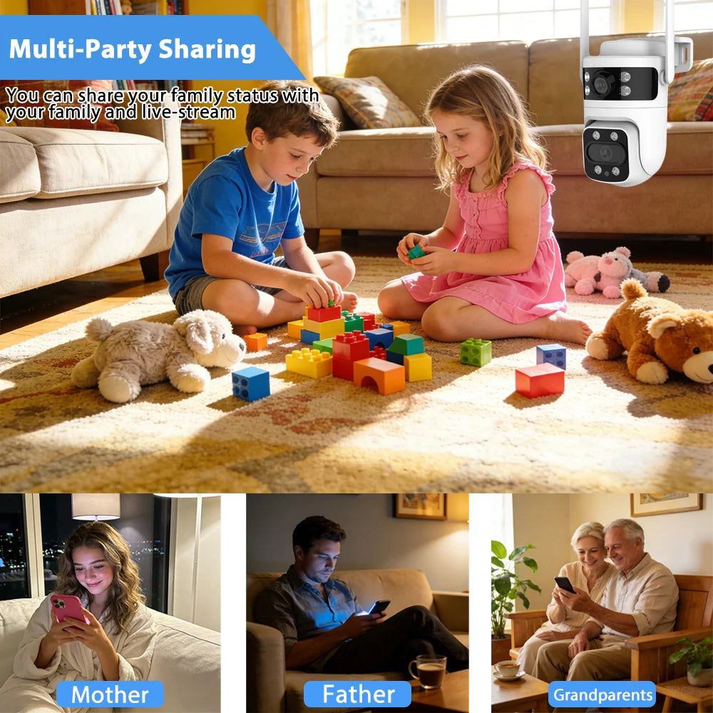 Y111 Dual Lens Outdoor PTZ Security Camera with WiFi