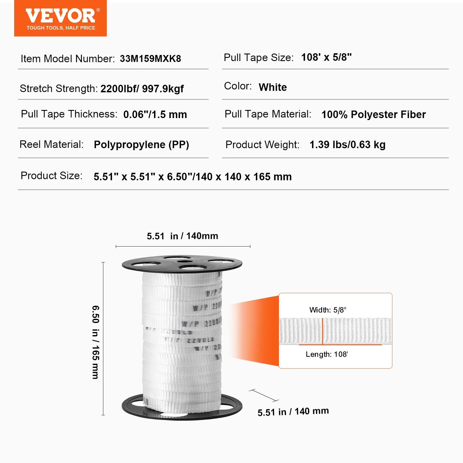 Polyester Pull Tape Flat Rope for Cable Pulling and Conduit Work