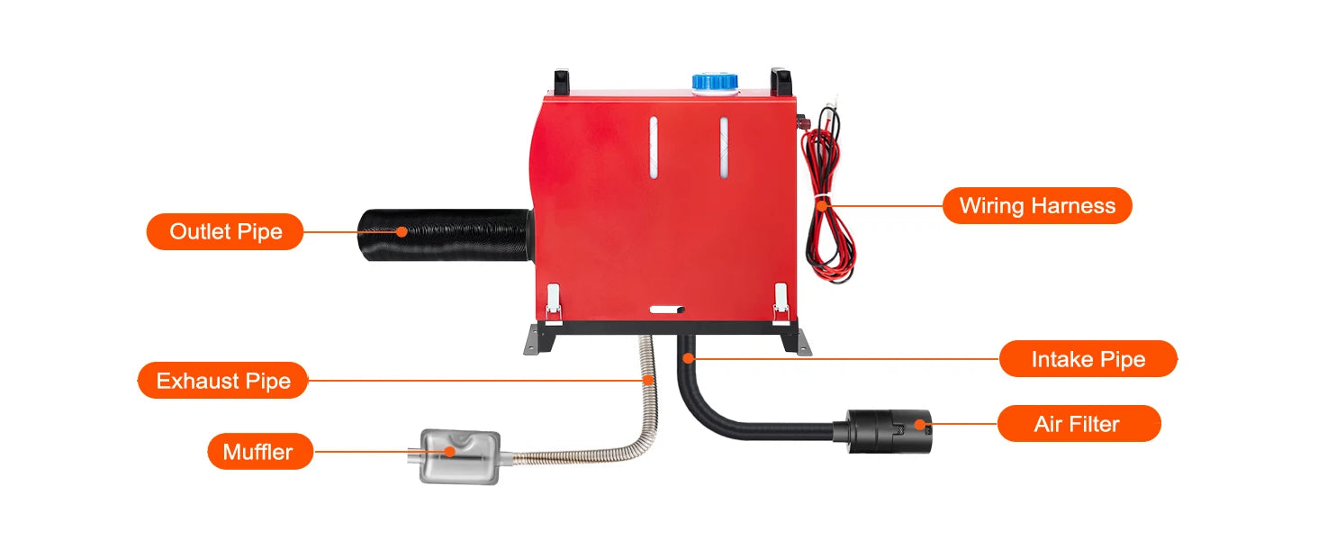 8KW Diesel Air Heater 12V All-in-One with Remote & LCD Control