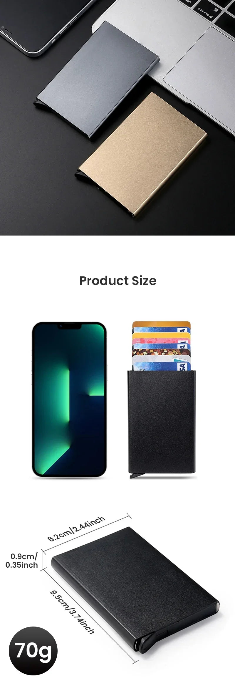 Men ID Credit Bank Card Holder Wallet Anti Rfid Smart Anti Rfid Blocking Protected Magic Pop Up Slim Small Money Wallets Case