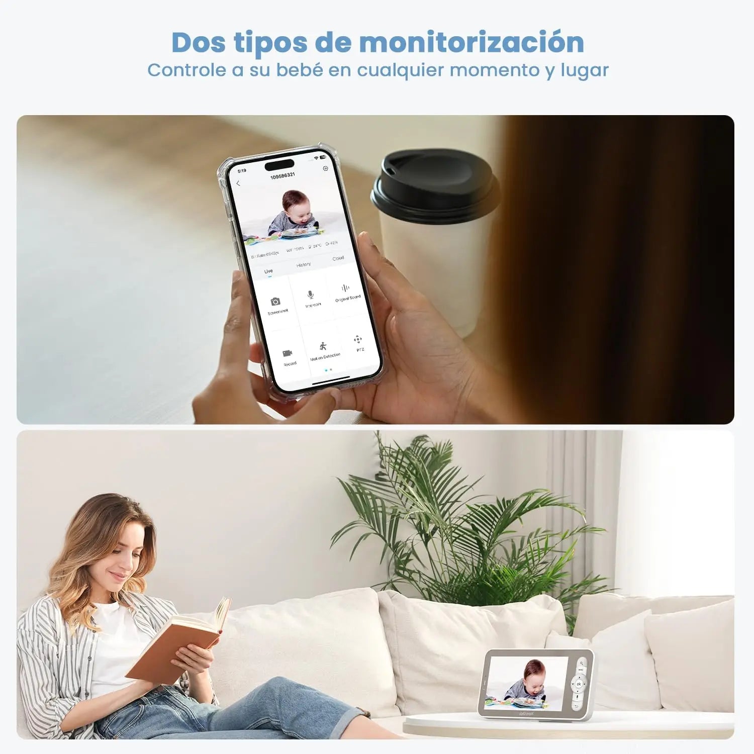ieGeek 5" 2K Baby Monitor with 360° PTZ and Motion Alerts