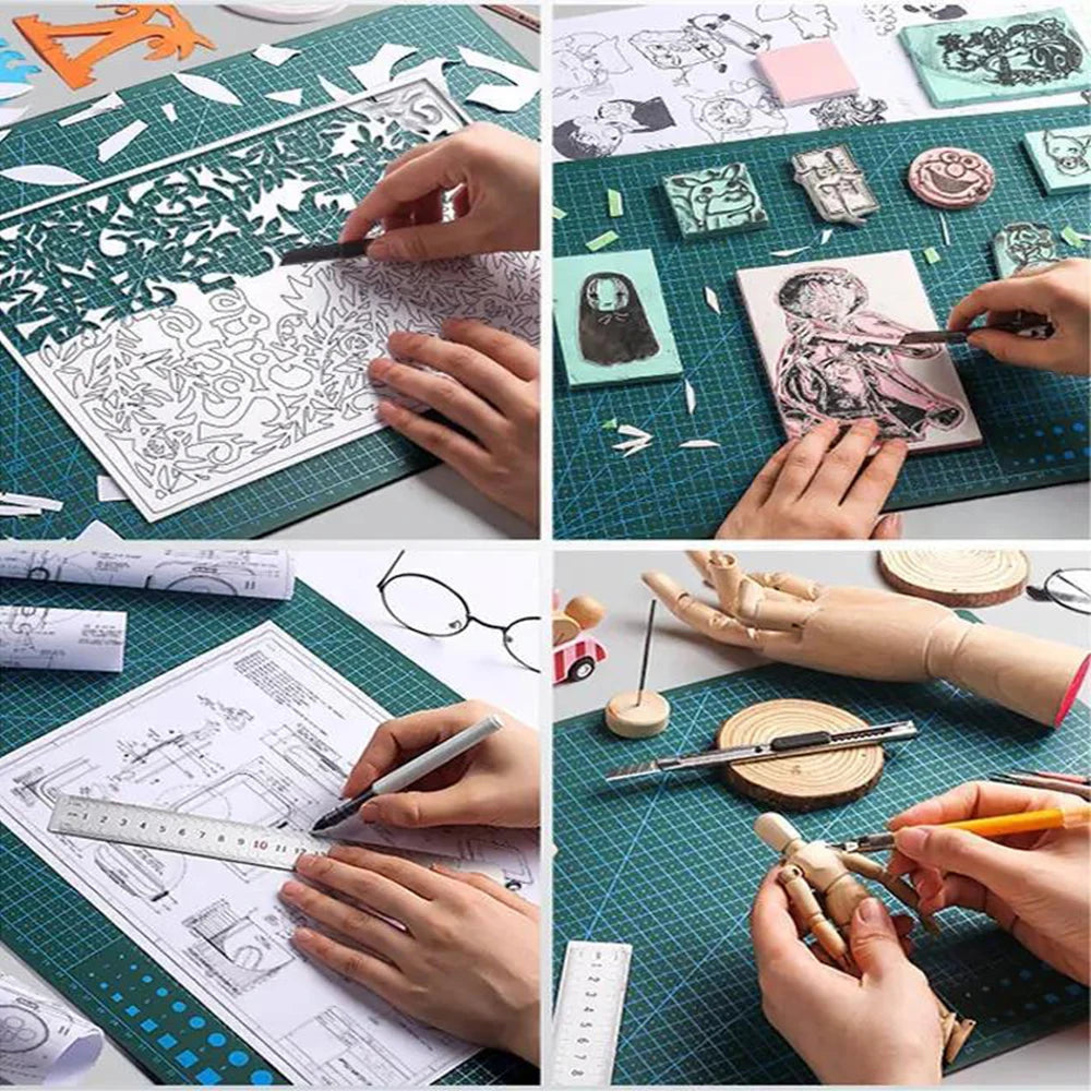 Gridded PVC Craft Cutting Mat, A1–A4