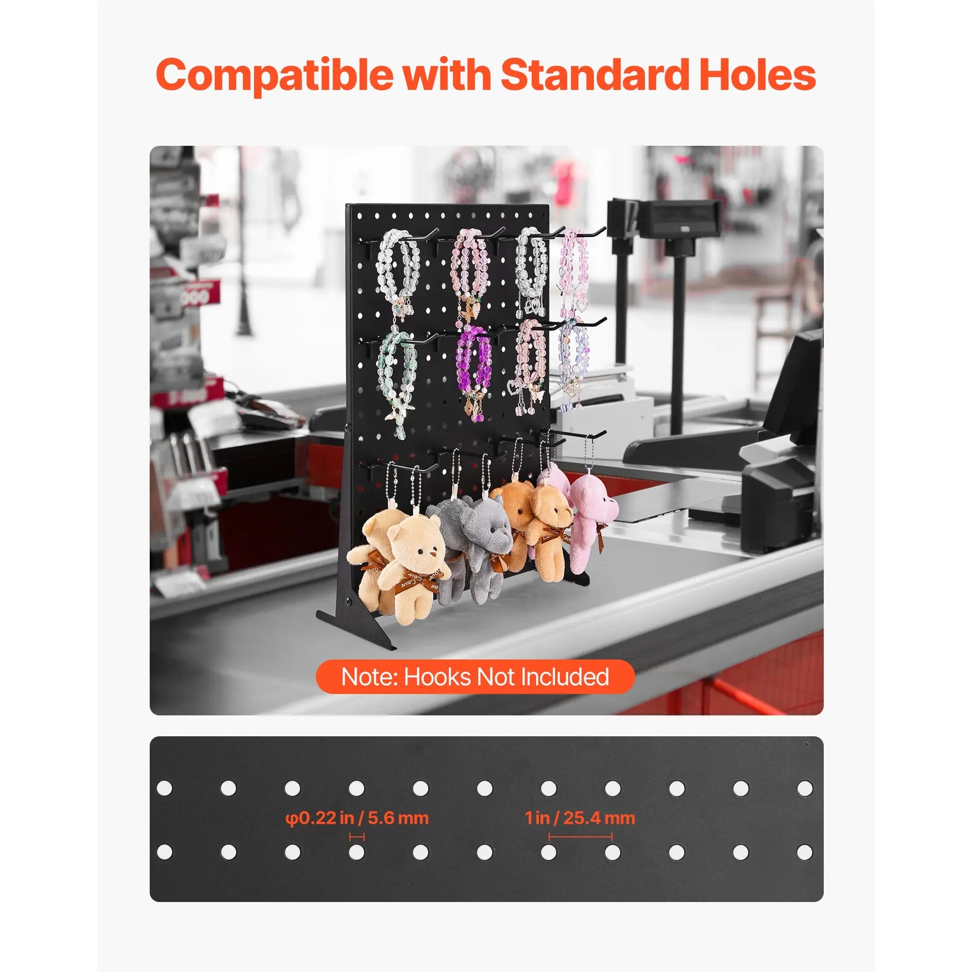 4PCS Tabletop Pegboard Display Stand 17x13in Steel Organizer