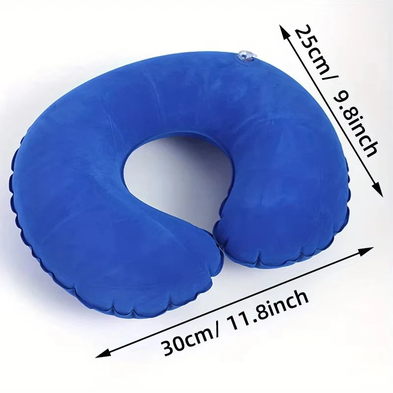 Almohada de viaje inflable para el cuello en forma de C
