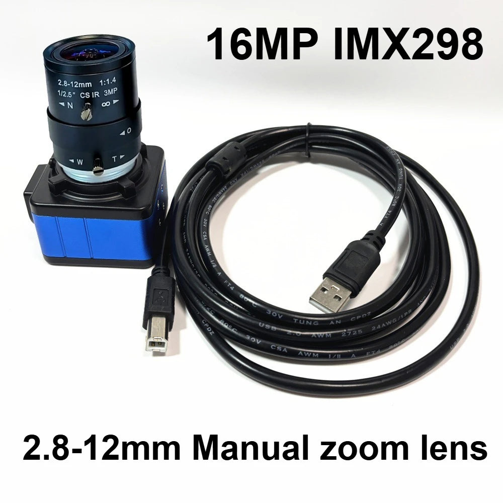 16MP 4K USB Webcam with 2.8-12mm Varifocal Lens