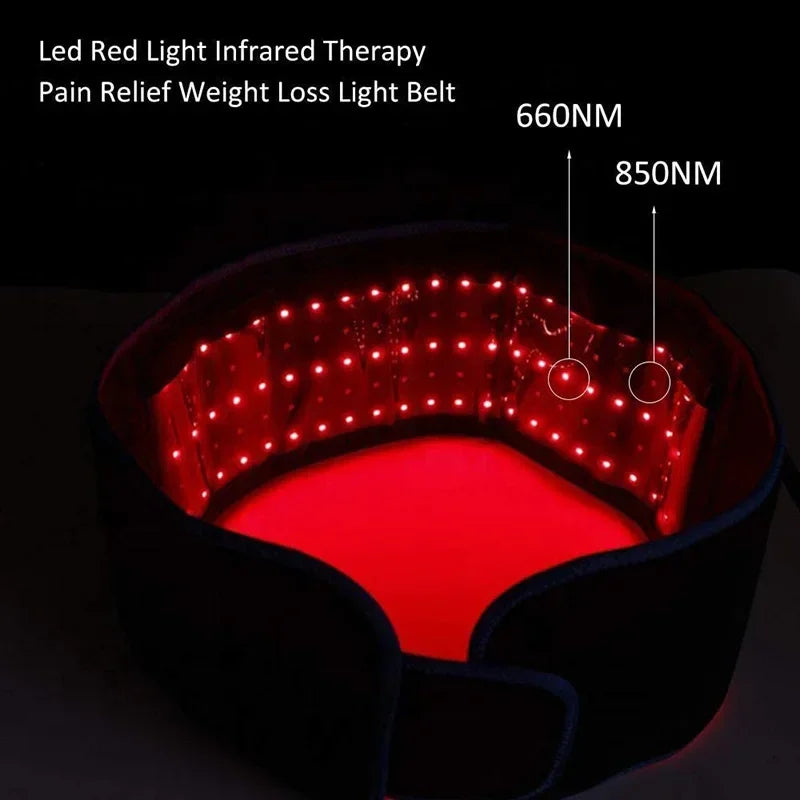 LED Phototherapy Massage Belt Red Light Hot Compress 850nm 660nm Body Shaping Weight Loss And Relaxation Back Pain Relief