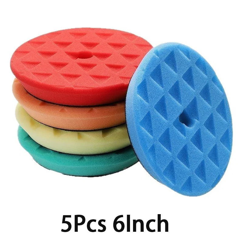 Set di cinque tamponi in schiuma per lucidatura, da 5 o 6 pollici