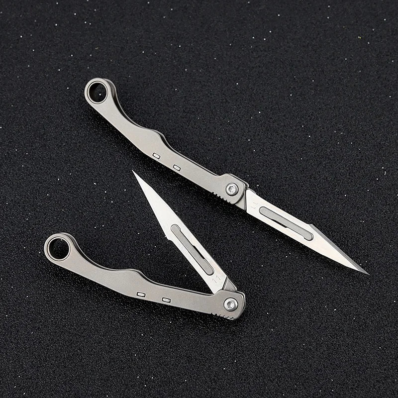 Mini Titanium Alloy Folding Knife for Outdoor EDC