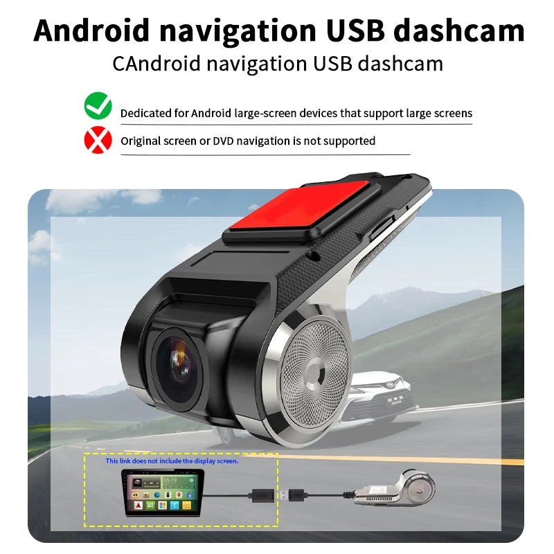 Cameră auto USB 720p pentru unități multimedia Android compatibile