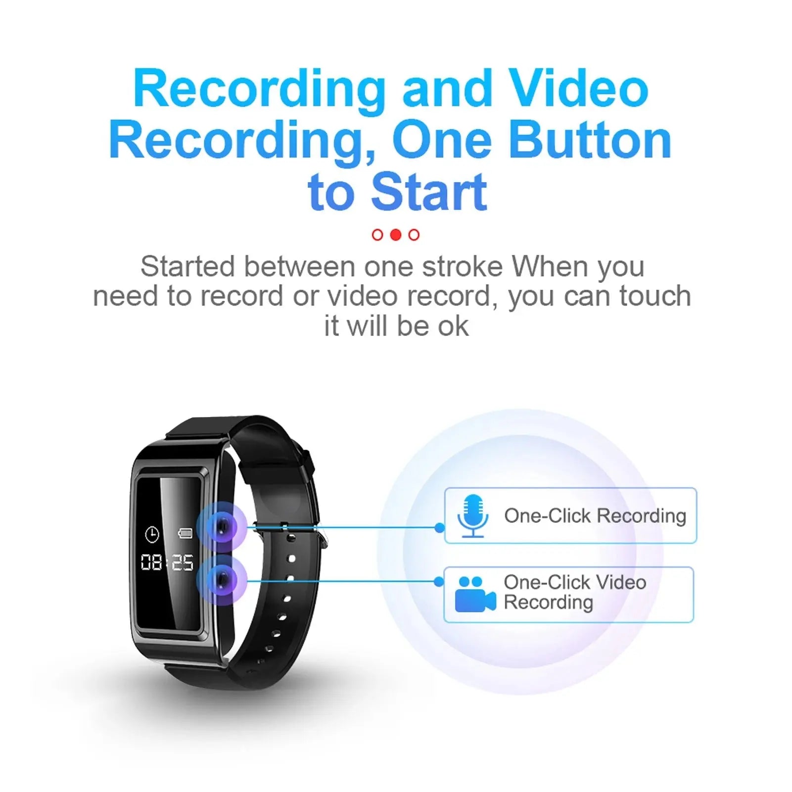 Camera Recorder Watch Recorder Watch HD Noise Reduction Voice Activated Sweat Proof Camera Recorder Bracelet for Meeting Speech Spy-shop.com