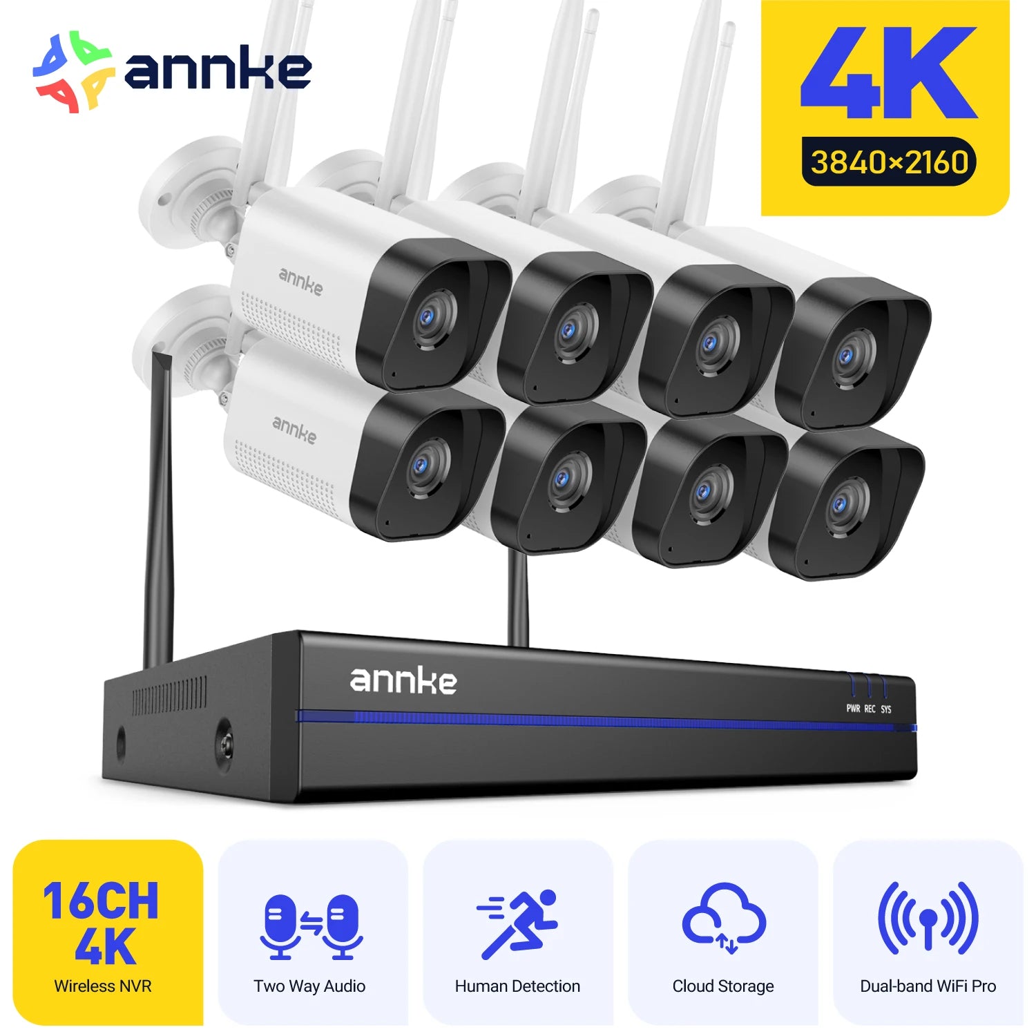 ANNKE 8MP WiFi Security Camera System Kit with 16CH NVR