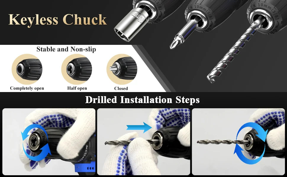 Sada bezdrátové vrtačky a elektrického šroubováku 21V