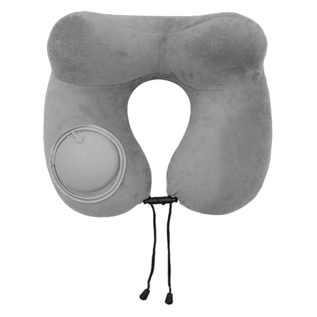 Almohada de viaje inflable en forma de U para el cuello, gris