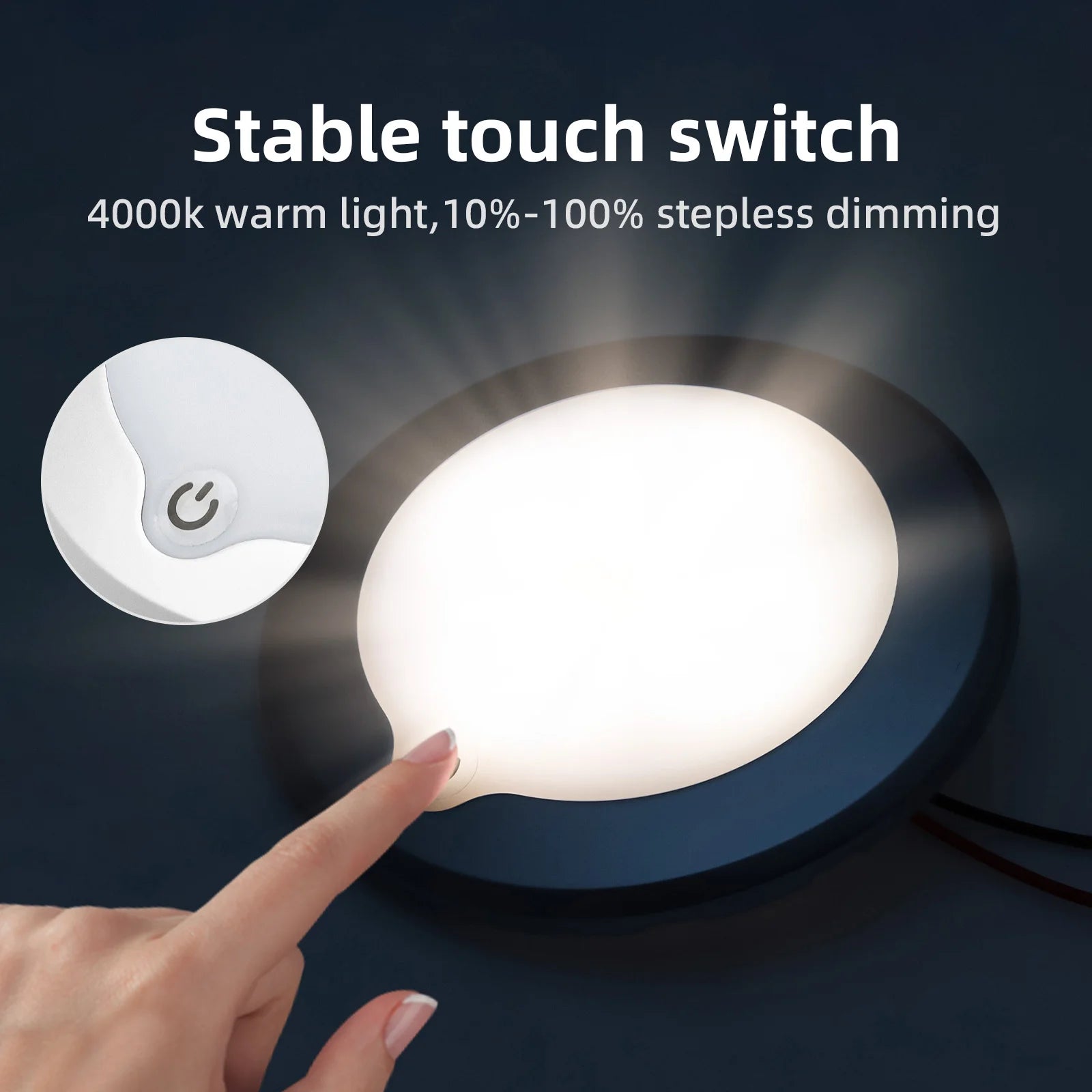 Ceiling Light Indoor Dimmable LED Light Ultra-thin 3W RV Ceiled Dome Lamp Adjustable Brightness Switch Boat Yacht Spotlight 12v