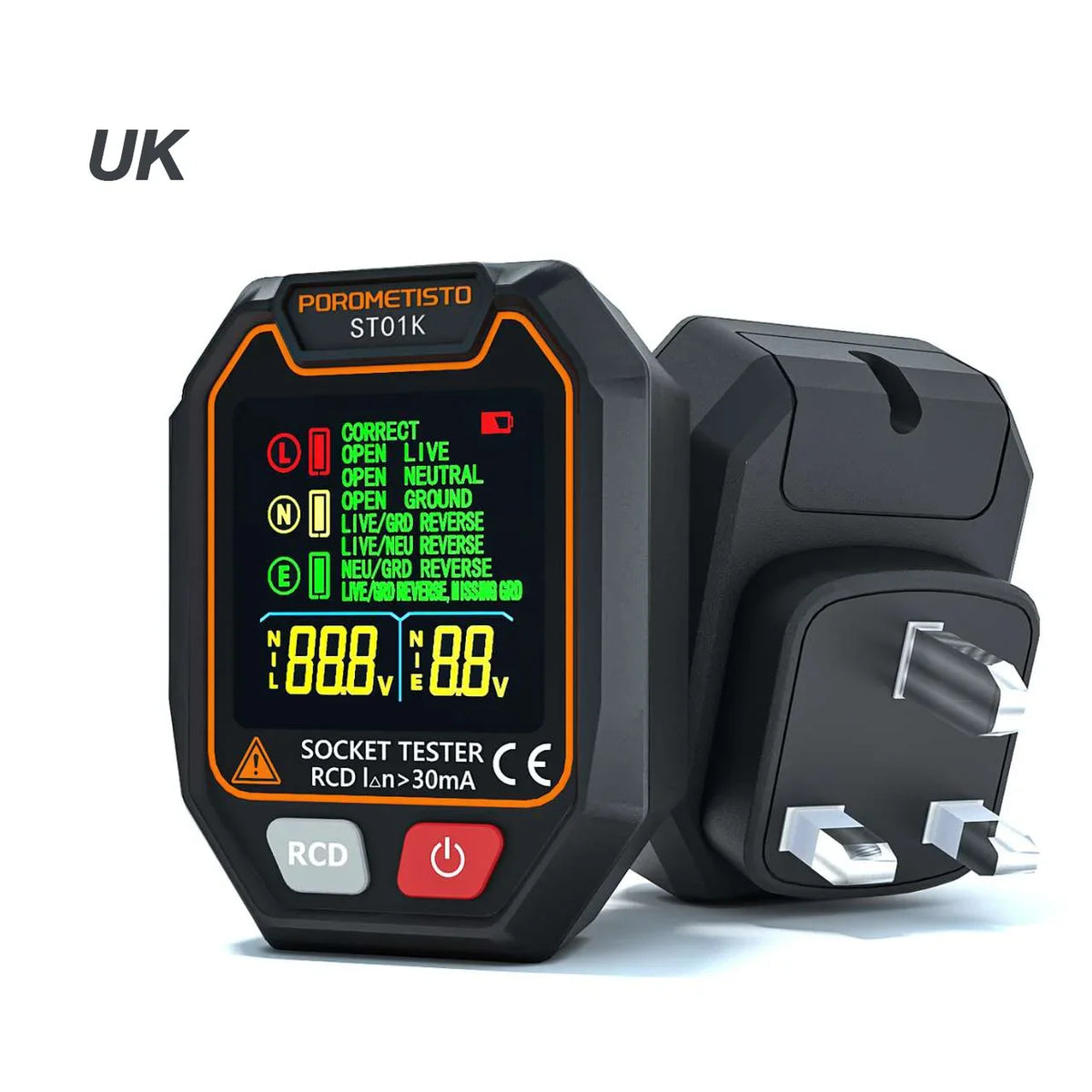 ST01 Digital Socket Tester with RCD/GFCI Test