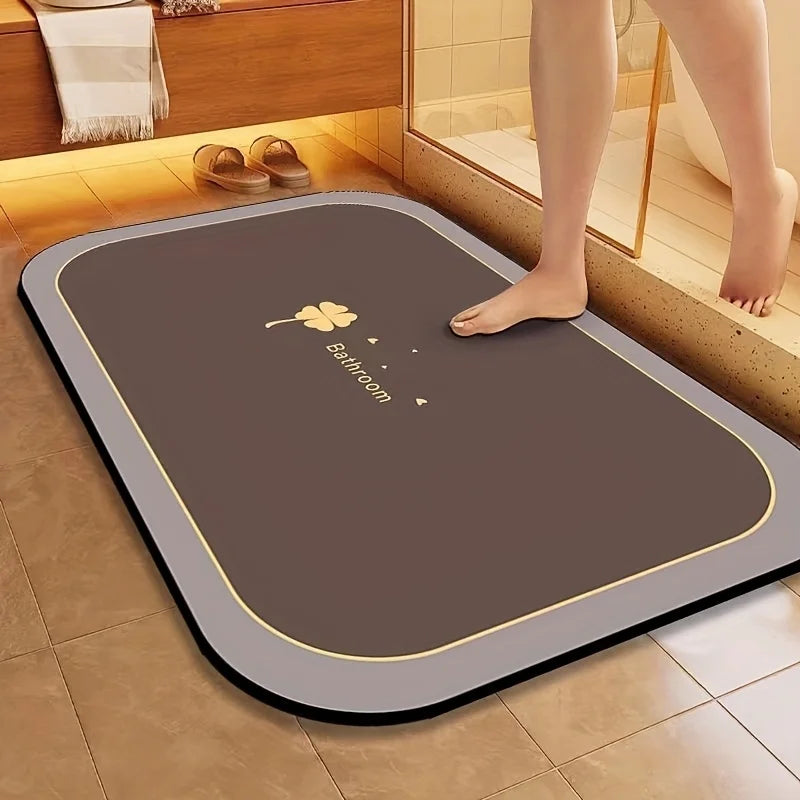 Alfombrilla de baño de diatomita de secado rápido, superabsorbente y antideslizante