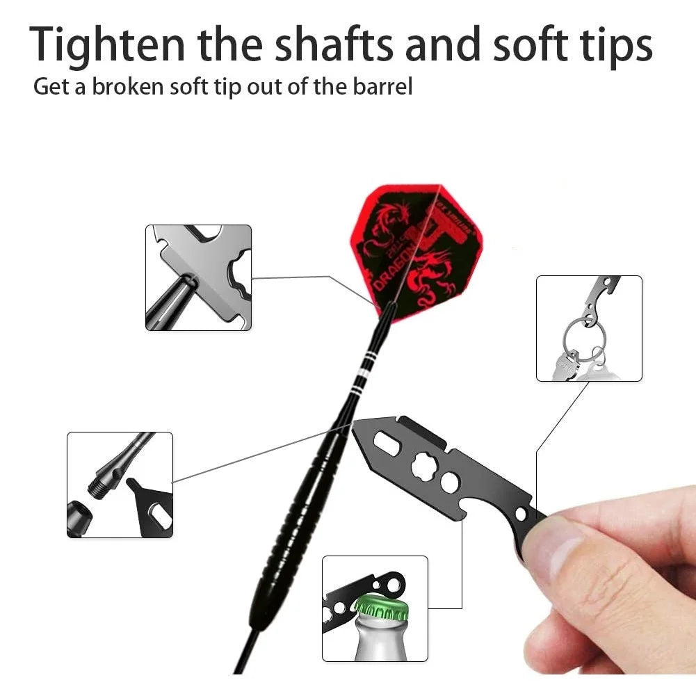 Outil multitool compact en métal pour fléchettes