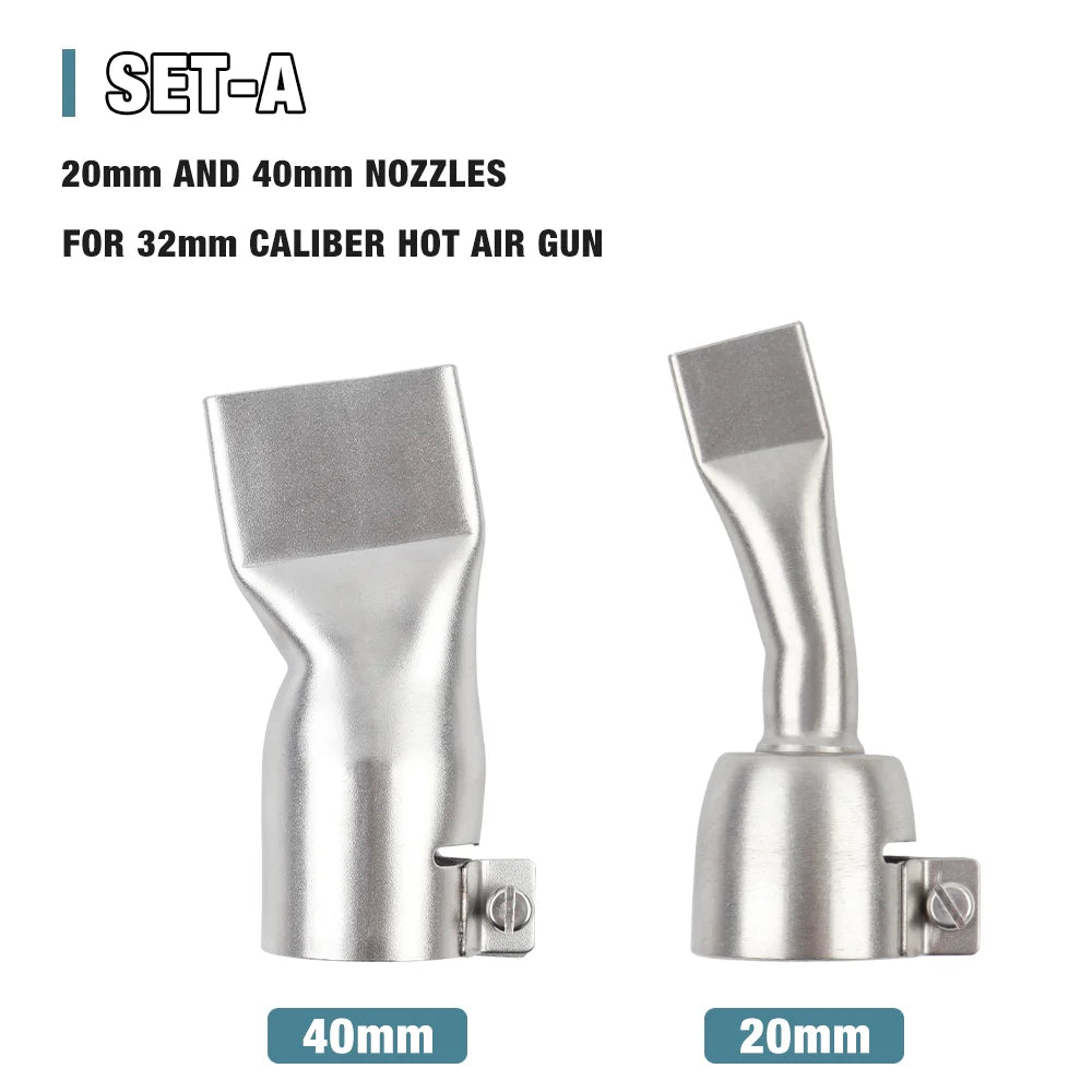Flat Hot-Air Welding Nozzle Sets for 32 mm Guns