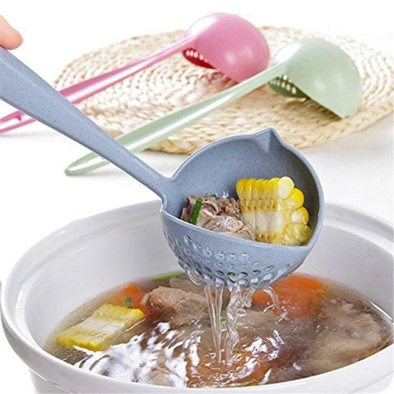 Sopa e Colher de Filtro de Comprimento Longo 2 em 1