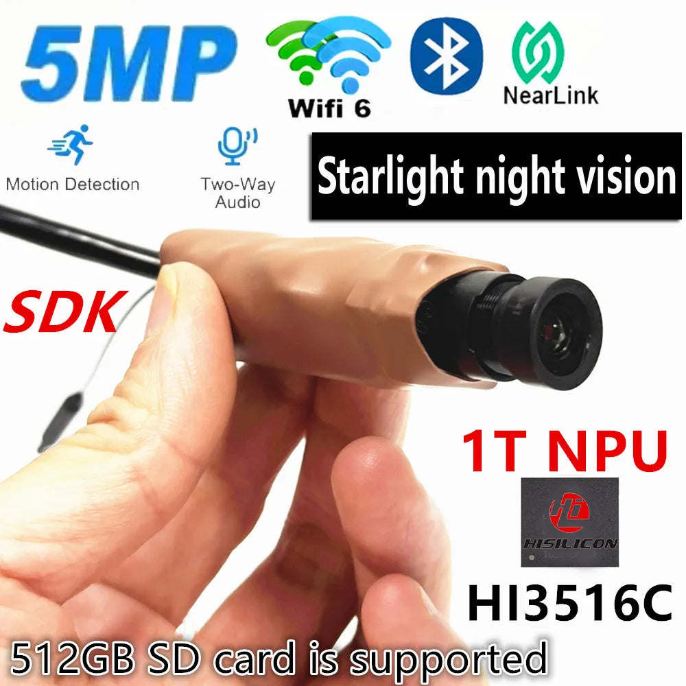 5MP WiFi 6 mini sikkerhedskamera modul med farve natvision