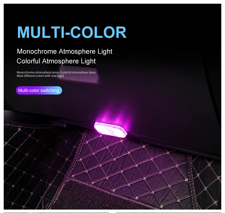 LED Touch Light Mini Wireless Car Interior Lighting Auto Roof Ceiling Reading Lamp for Trunk Storage Box USB Charging