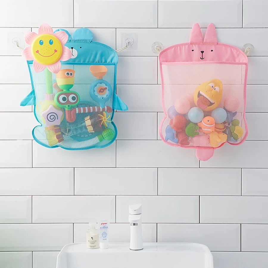 Baby Bath Toy Storage Bag with Cute Bear Design