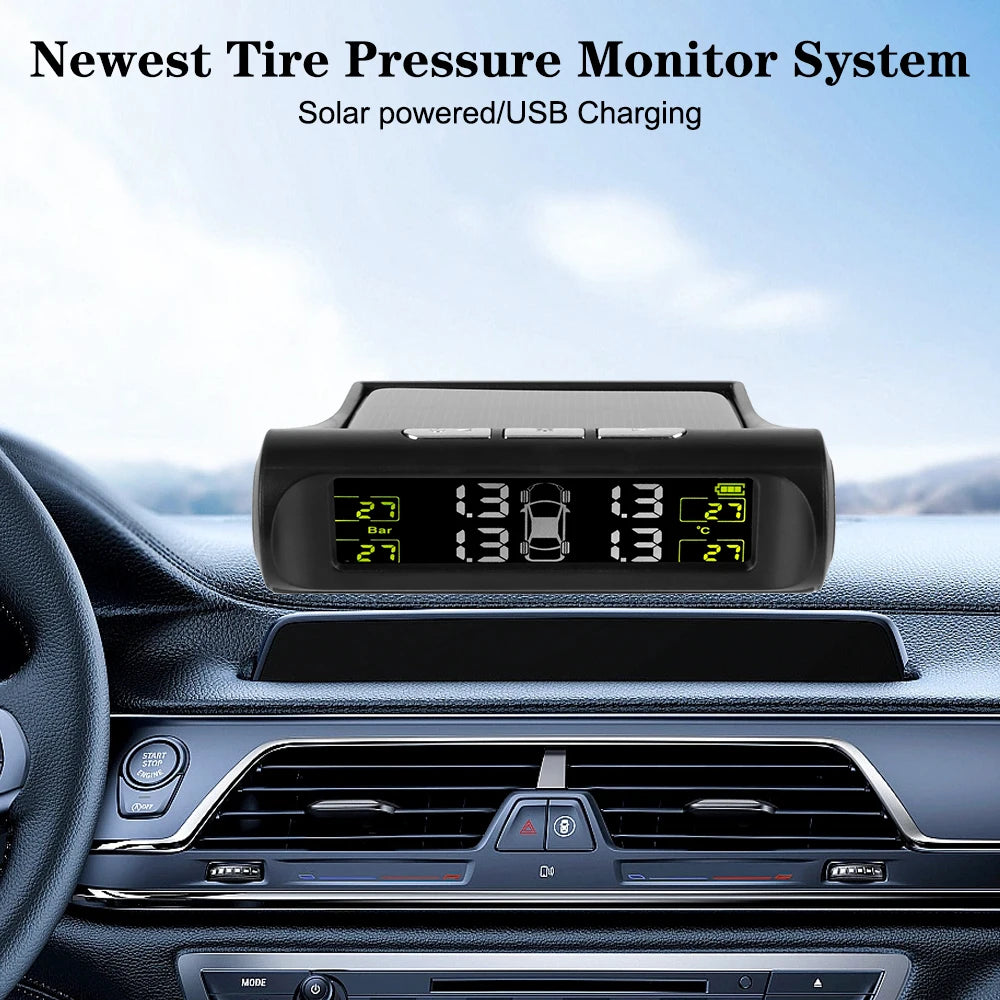 Solar TPMS Tire Pressure Monitoring System with External Sensors