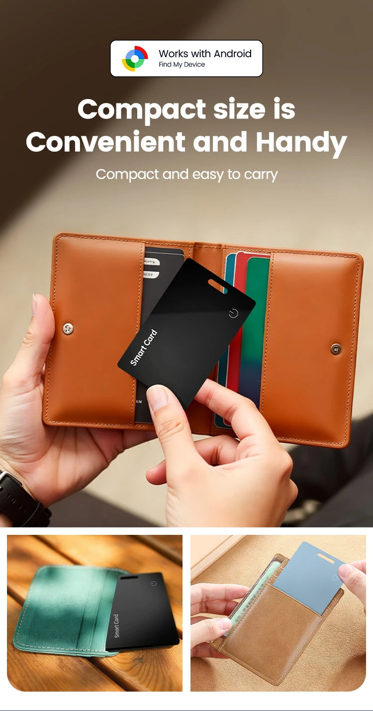 Google Nájsť moju peňaženku sledovacia karta pre Android - ultra tenká Bluetooth smart tag bezdrôtová dobíjateľná pre peňaženku a batožinu proti