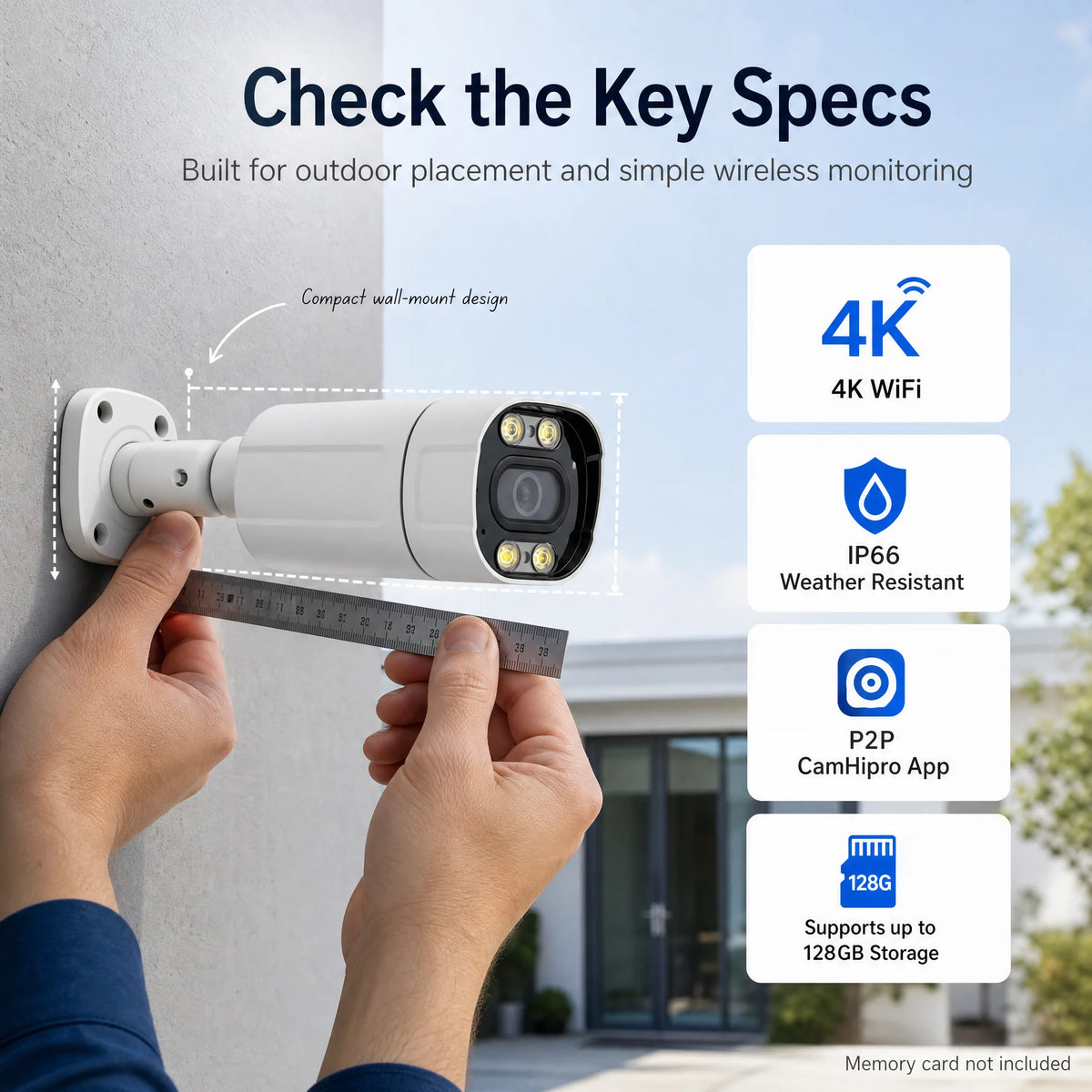 Câmara de Segurança IP Exterior 4K 8MP com Visiona Noturna