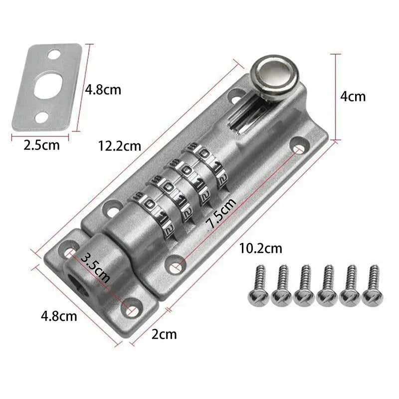 Chiavistello per porta con combinazione a quattro cifre
