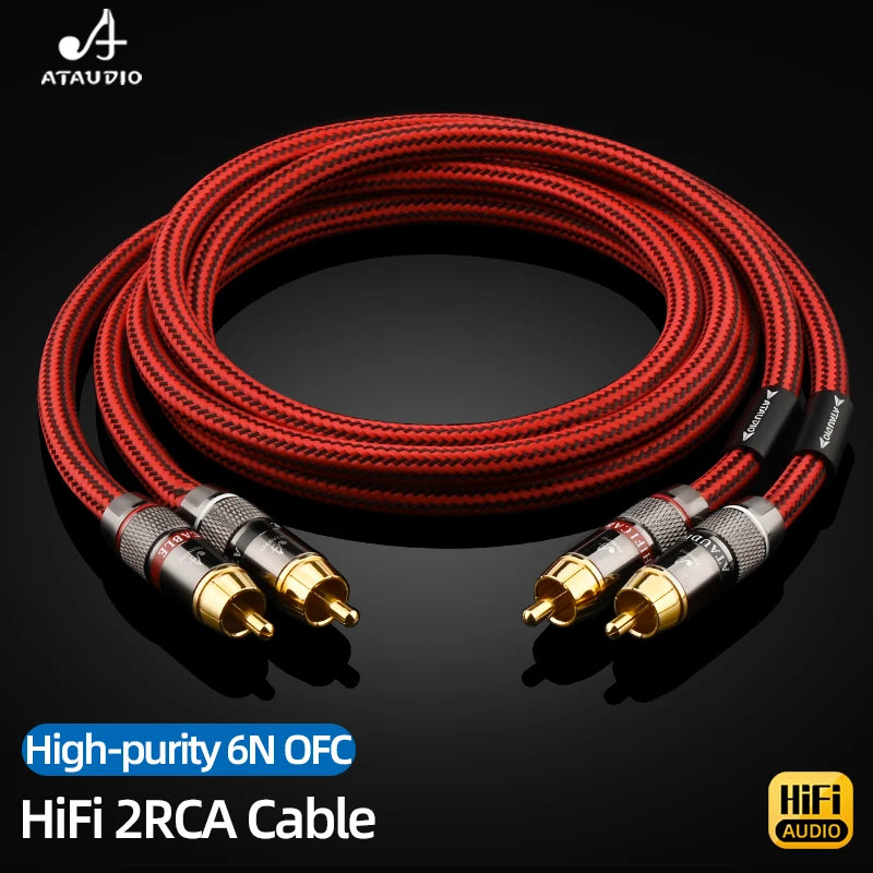Stereo RCA Audio Cable Pair, 0.5–3 m Options