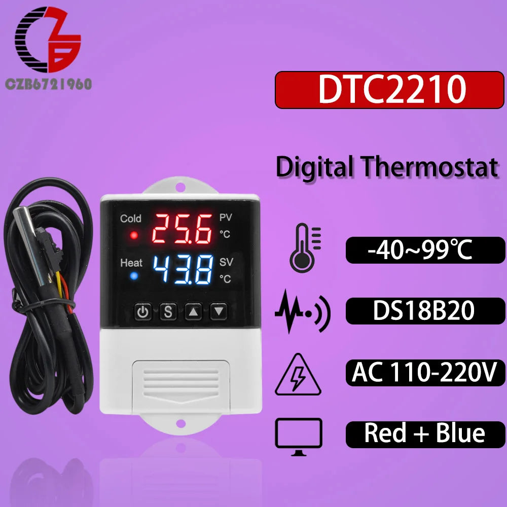 Digitální termostat a vlhkoměr s volbami modelů