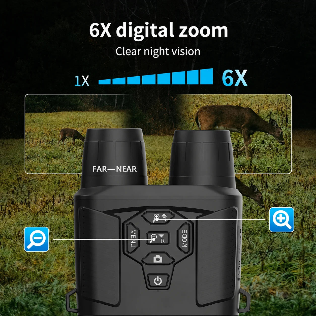 2.5K Night Vision Goggles with 36MP Photos and 6X Zoom