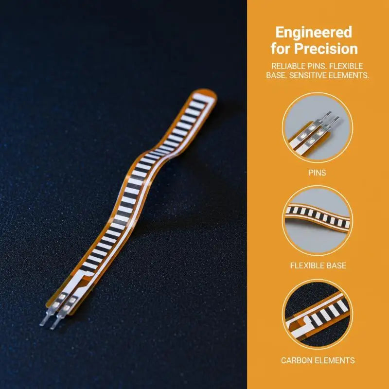 Sensor Flexível de 2.2 Polegadas - Sensor Eletrônico de Flexão para Mão Robótica, Projetos DIY, Módulo de Detecção de Dobra