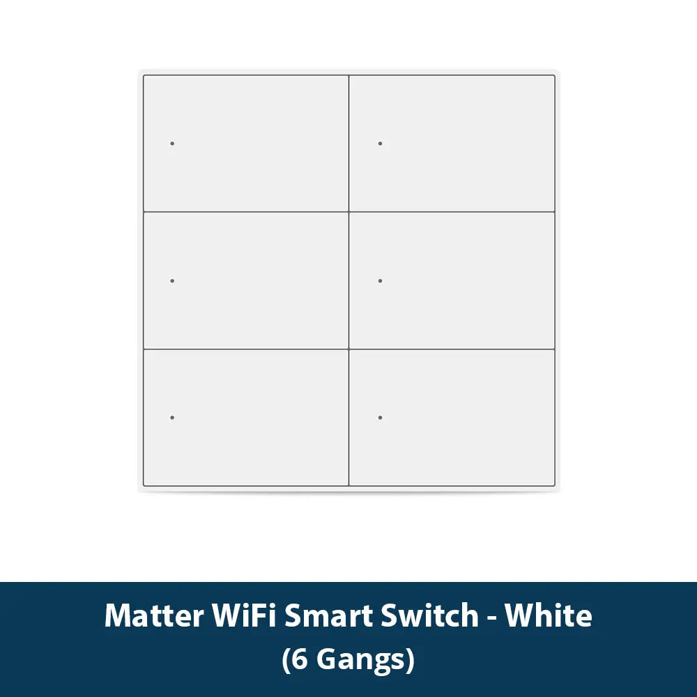 Matter Wi-Fi Wall Switch - Gang and Colour Options