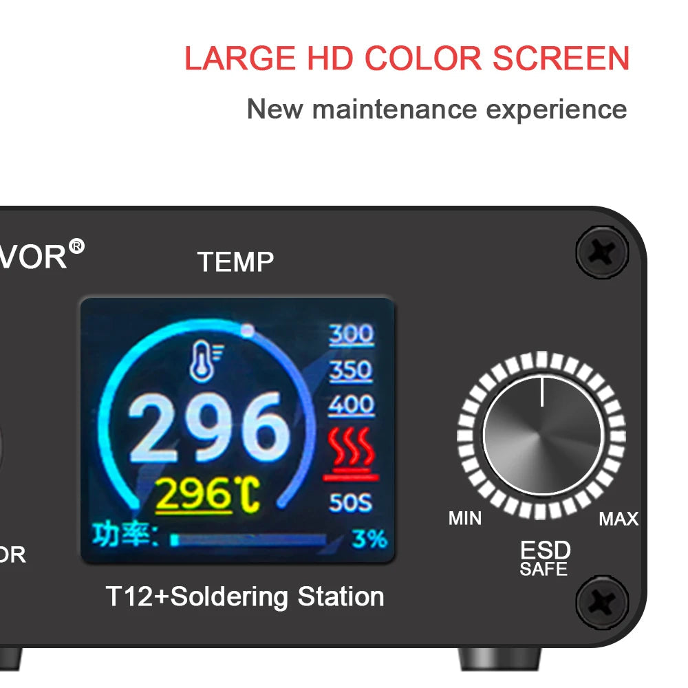 T12 75W Digital Soldering Iron StationTips Welding Rework Station temperature adjustable control microcontroller