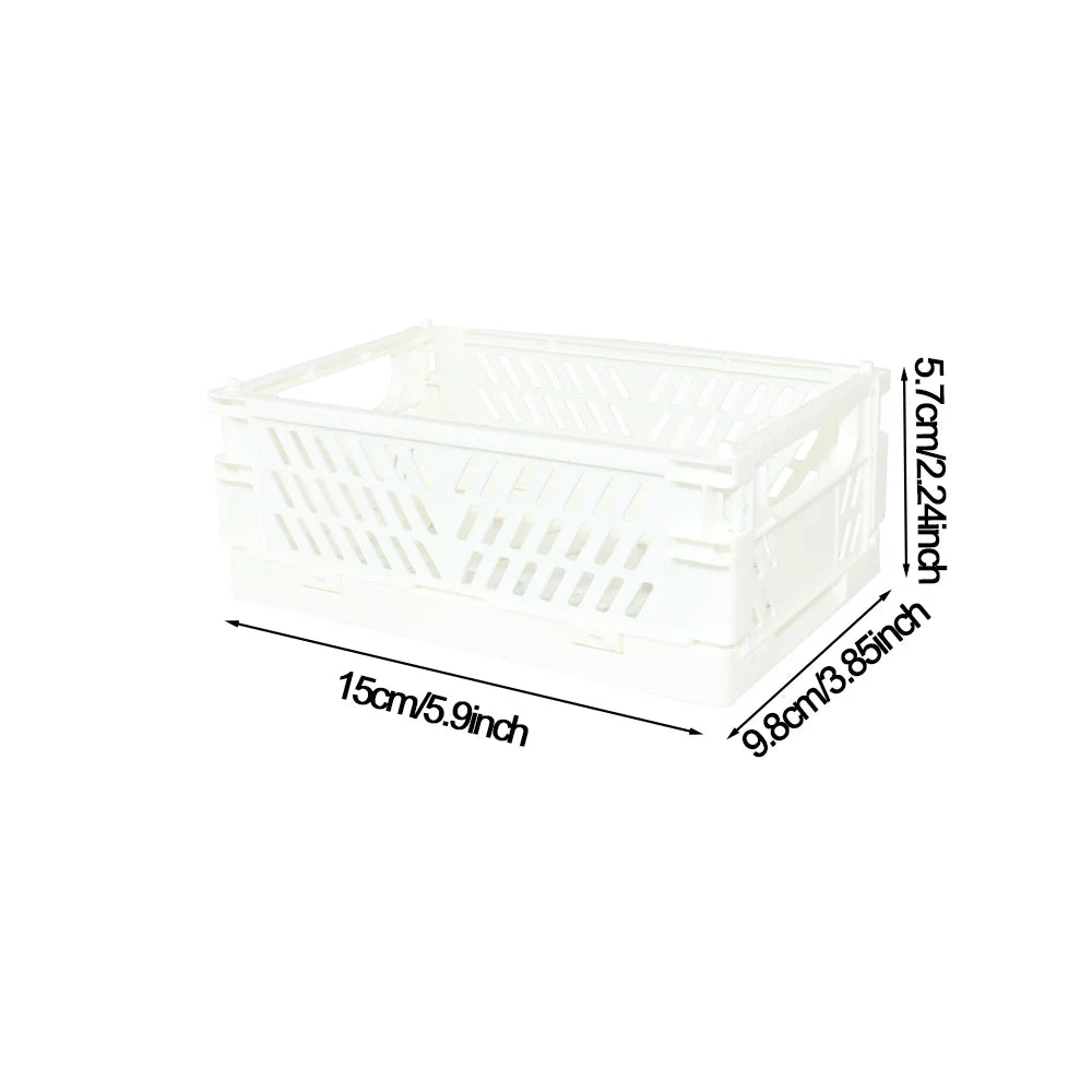 Foldable Plastic Storage Basket, Size and Style Options