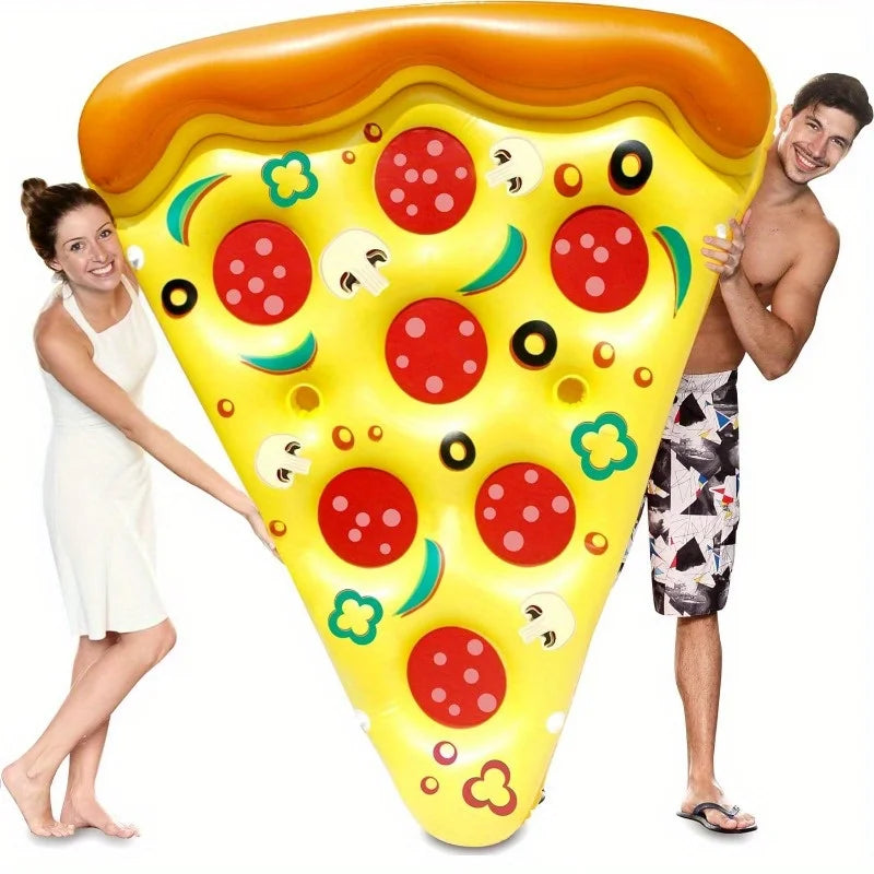 Giant Inflatable Pizza Slice Pool Float with Cup Holders