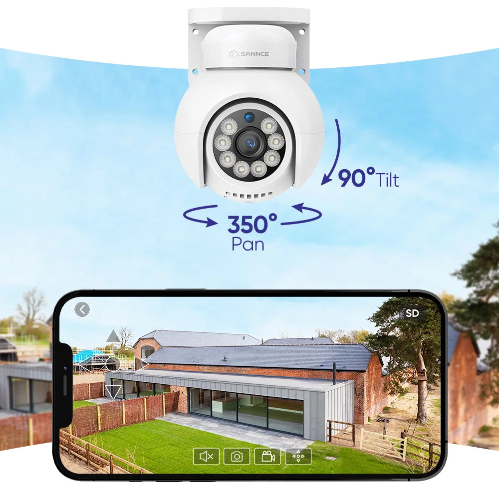 SANNCE 4K PoE Security Camera with Audio, Night Vision, IP66