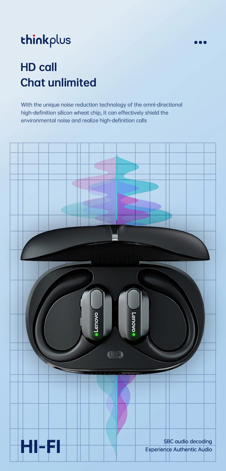 Original Lenovo XT80 Sports Wireless Earphones with Mics, LED Power Display,Hifi Stereo Sound Bluetooth 5.3 TWS HeadphHeadphones