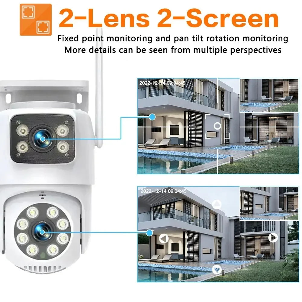 4K 8MP Dual Lens Outdoor PTZ Security Camera with Auto Tracking