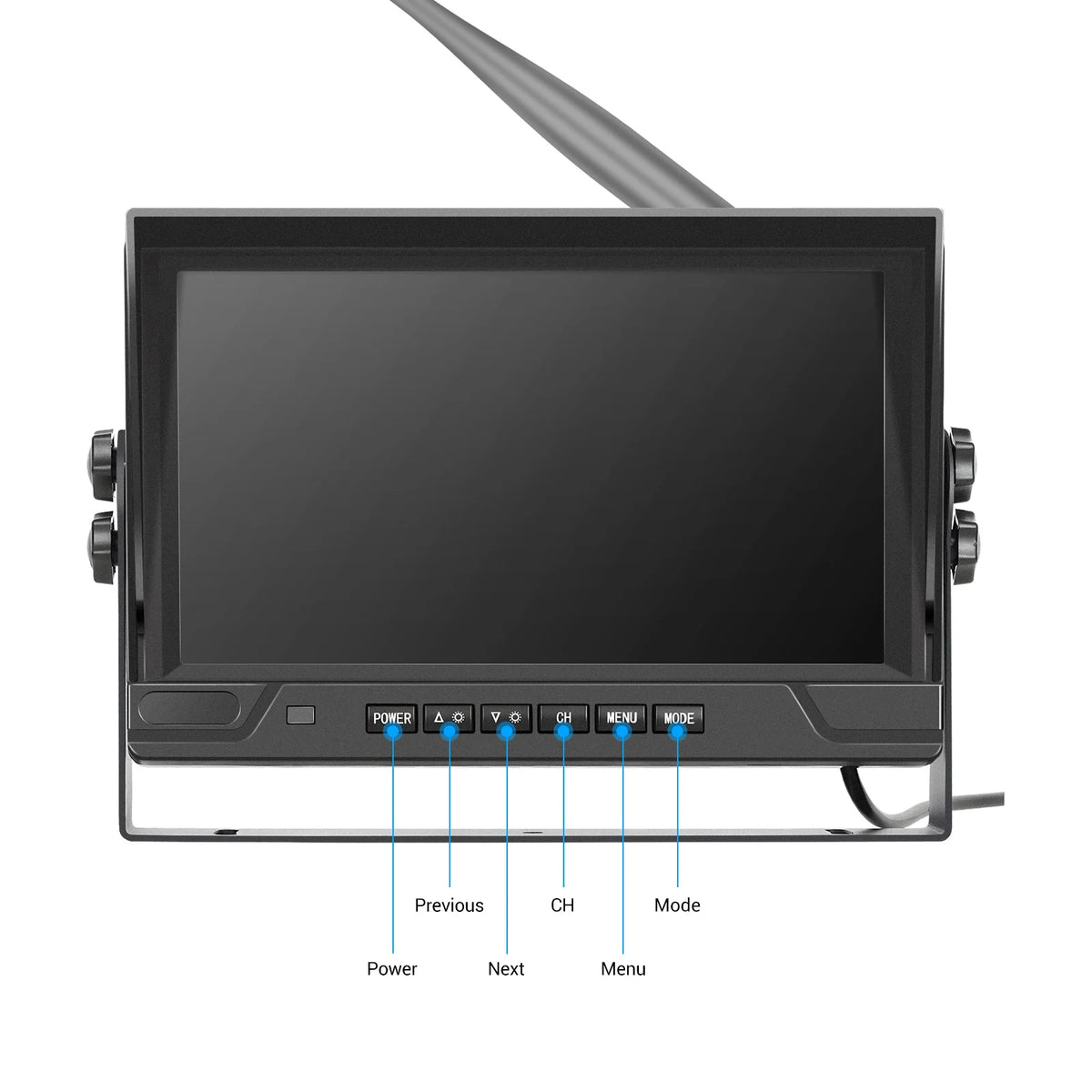 Podofo moniteur automobile IPS 9 pouces avec 2 caméras de recul sans fil IP68 étanche vision nocturne infrarouge caméra de recul pour camping-car