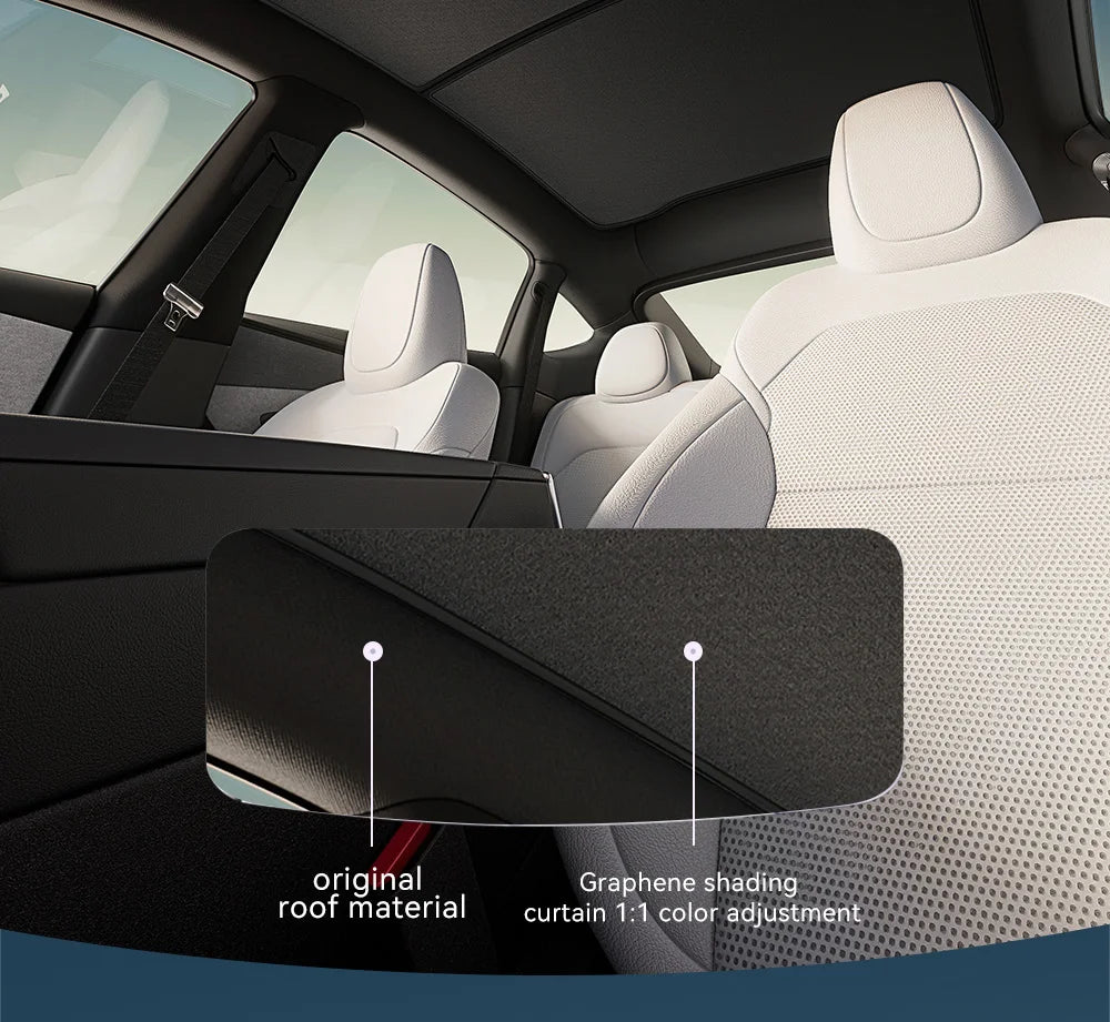 YZ For Tesla 2025-2026 Model 3 Y Juniper Highland Graphene Black Sky Screen Sunshade Honeycomb Skylight Magnetic Sunshade Panel